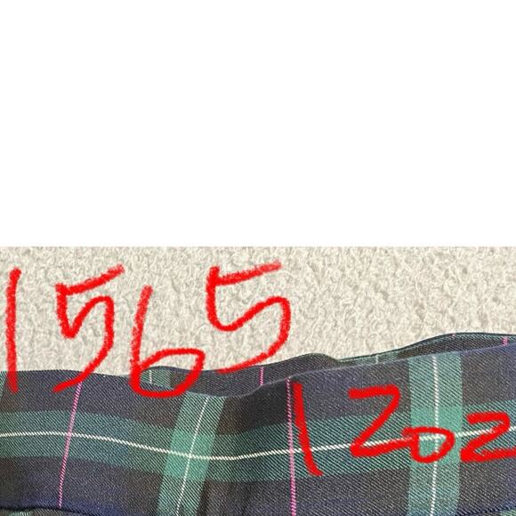 Autres Filles Pants Small Plaid Pull On Slim Straight Blue Green Academic Punk - Picture 11 of 11